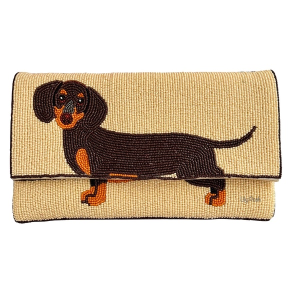 Lily Posh Handbags - Lily Posh Dachshund Crossbody Clutch Bag, Dog Beaded Bag